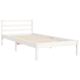 Bed Frame without Mattress White Single Solid Wood 3194407