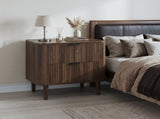 Medieval modern style groove decorative cabinet, walnut storage box, with two drawers for large W6296P540571
