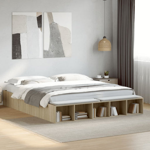 Bed Frame without Mattress Sonoma Oak 200x200 cm 3280540