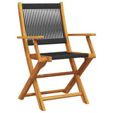 Bistro Set Black Solid Acacia wood, Polypropylene Compact 3281853