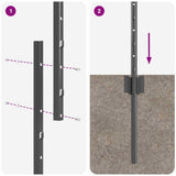 Embedded Fence Post 11 pcs Grey 160 cm Powder-Coated Steel 42006283