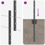 Fence Posts Height Adjustable Manual 88 pcs Grey 140 cm Steel 3335937