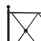 Metal Bed Frame without Mattress with Footboard Black 100x200cm 376515