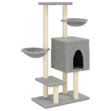 Cat Tree with Sisal Scratching Posts Light Grey 117 cm 172119