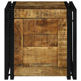 Storage Box Brown and Black 40 x 40 x 40 cm Solid Mango Wood 4016748