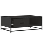 ZNTS Coffee Table Black 90x57x35 cm Engineered Wood and Metal 848754