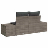 Garden Sofa Grey 123 x 62 x 69cm Poly Rattan 42006804