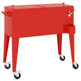 Cooler Cart with Wheels Red 92x43x89 cm 93743