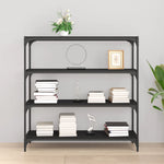 ZNTS Book Cabinet Black 100x33x100 cm Engineered Wood and Steel 819357