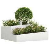 Garden Planter White 100 x 100 x 50 cm Cold-rolled Steel 873586