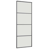 Sliding Door with Hardware Set Black 76x205 cm ESG Glass 3375857