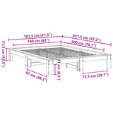 Bed Frame without Mattress White 160x200 cm Solid Wood Pine 3308733