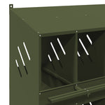 ZNTS Chicken Nesting Box with 8 Compartments Olive Green Metal 864349