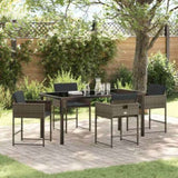Garden Dining Set 5 pcs Grey Poly Rattan 3380723