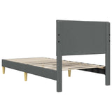Bed Frame with Headboard Dark Grey 90 x 190 cm Fabric 42027613