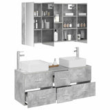 Bathroom Furniture Set 4 pcs Concrete Grey 3406786