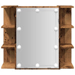 ZNTS Mirror Cabinet with LED Old Wood 70x16.5x60 cm 857003