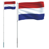 Netherlands Flag and Pole 5.55 m Aluminium 3147116
