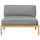 Sofa Set with Cushion Grey 120 x 80 x 69 cm Solid Acacia Wood 3418207