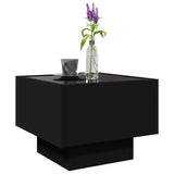 ZNTS Side Table with LED Black 40x40x30 cm Engineered Wood 847498