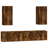 4 Piece TV Cabinet Set Smoked Oak Engineered Wood 3188699