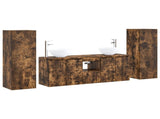 Bathroom Furniture Set 5 pcs Smoked Oak 33 x 34.5 x 100 cm 3405988