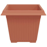 Square Flower Pot 24 pcs Brick Red 43 x 43 x 33.5 cm Plastic 42020347