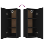 ZNTS Wall Cabinet Black 34.5x34x90 cm Engineered Wood 812430