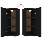 ZNTS Wall Cabinet Black 34.5x34x90 cm Engineered Wood 812430