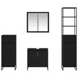 Bathroom Furniture Set with Drawer Black Oak Engineered Wood 3403052