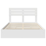 Storage Bed with Headboard White 160 x 200 cm Engineered Wood 3411554