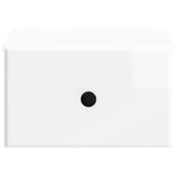Wall-Mounted Bedside Cabinet with Drawer 2 pcs High Gloss White 899114