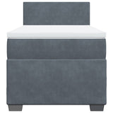 Box Spring Bed with Mattress Dark Grey 100x200 cm Velvet 3286229