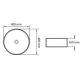 Bathroom Basin with Mixer Tap Ceramic Round White 275495