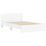 Bed Frame White Engineered wood Double Durable Bed Frame 3207490