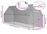 Chicken Cage Silver 100x100x190 cm Galvanised Steel 172549