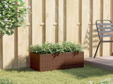 Garden Planter with 2 Pots Brown 72x30x32 cm Poly Rattan 366423