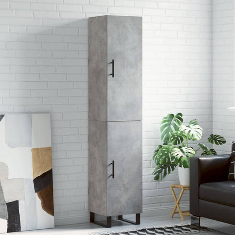 Highboard Concrete Grey 34.5x34x180 cm Engineered Wood 3198813