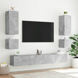 TV Wall Cabinets with LED Lights 2 pcs Concrete Grey 40.5x35x40 cm 837253