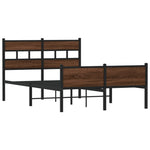 ZNTS Bed Frame without Mattress Brown Oak 120x200 cm Engineered Wood 4017342