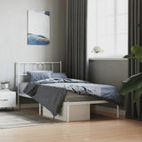 Metal Bed Frame without Mattress with Headboard White 90x190cm 355504