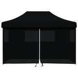 Foldable Party Tent Pop-Up with 4 Sidewalls Black 4005030