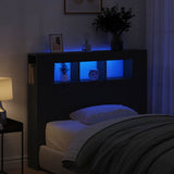 LED Headboard Black Oak 120 x 18.5 x 103.5 cm Engineered Wood 863114