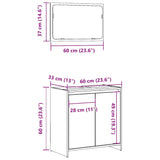 2 Piece Bathroom Furniture Set Old Wood Engineered Wood 856067