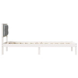 Bed Frame with Headboard Light Grey 90 x 190 cm Solid Pine Wood 878228
