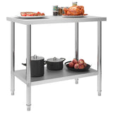 Kitchen Work Table 100x60x85 cm Stainless Steel 51188