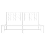 Metal Bed Frame without Mattress with Headboard White 160x200cm 374489