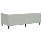 Corner Bed Frame with Headboard Light grey 100 x 200 cm Velvet 42016438