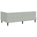 Corner Bed Frame with Headboard Light grey 100 x 200 cm Velvet 42016438