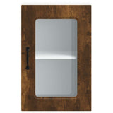Kitchen Wall Cabinet with Glass Door Kalmar Smoked Oak Engineered Wood 853532